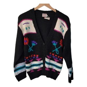 Vintage NWT Sweater by BELDOCH‎ POPPER Button Front Cardigan Long Sleeve Size S